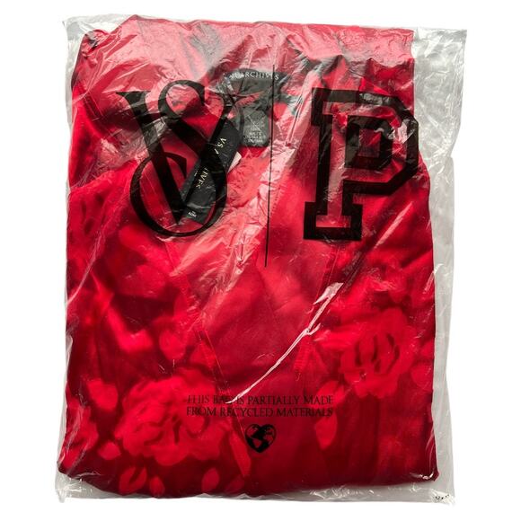 Victoria's Secret Red Burnout Satin Robe + Corset Set, M/L - Picture 4 of 7